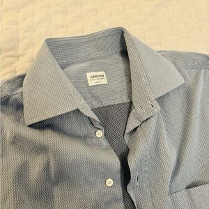 Armani Collezioni Mens Luxury Dress Shirt Made In Italy Large
